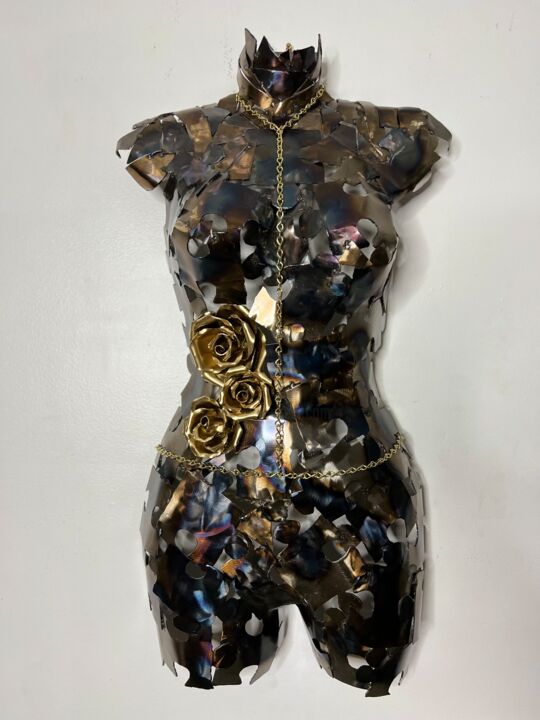 Sculpture titled "“Shards of a puzzle…" by Steeling Roses, Original Artwork, Metals