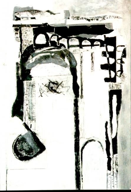 Painting titled "black oppose white" by Annette Steens, Original Artwork