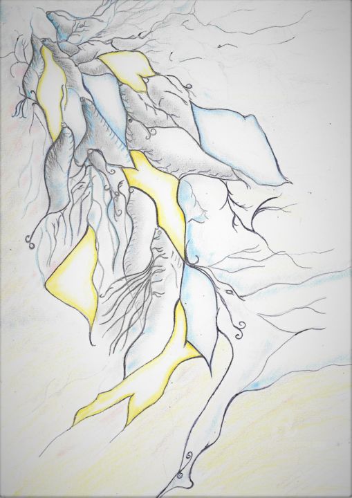 Σχέδιο με τίτλο "La course" από Steeve Tabar, Αυθεντικά έργα τέχνης, Στυλό