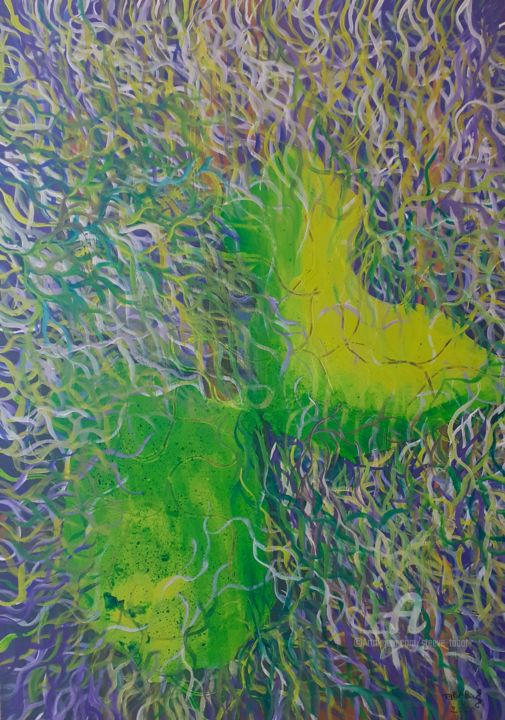 Painting titled "Guadeloupe et semen…" by Steeve Tabar, Original Artwork, Acrylic