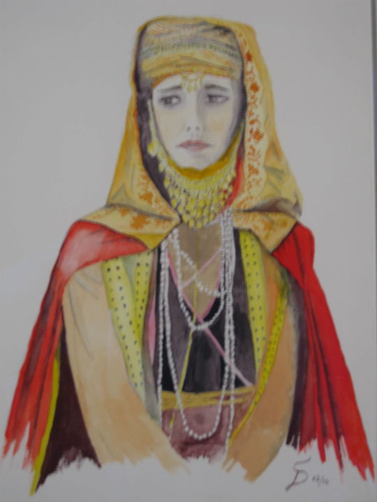 Painting titled "La Reine / die Köni…" by Stefan Dhein, Original Artwork, Watercolor