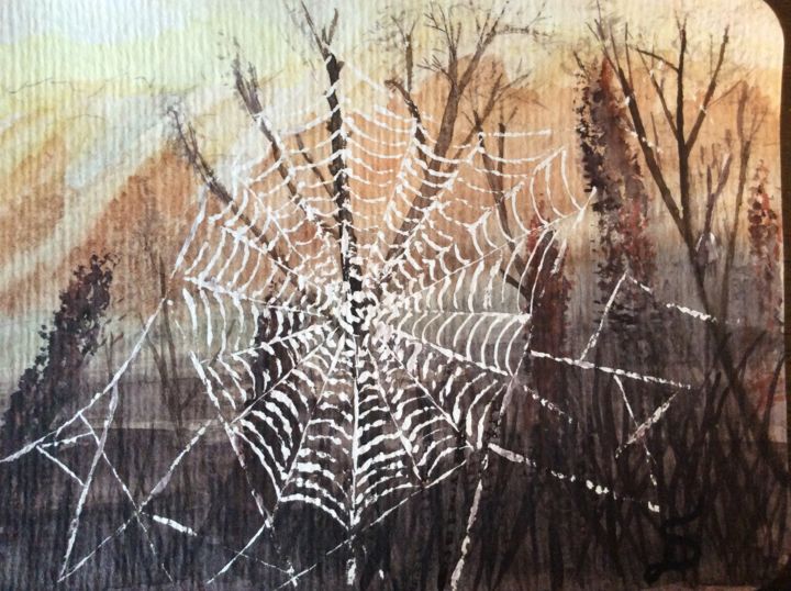 Painting titled "L‘automne / der Her…" by Stefan Dhein, Original Artwork, Watercolor