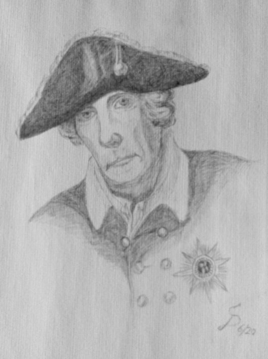 Drawing titled "Friedrich II / Fréd…" by Stefan Dhein, Original Artwork, Silverpoint