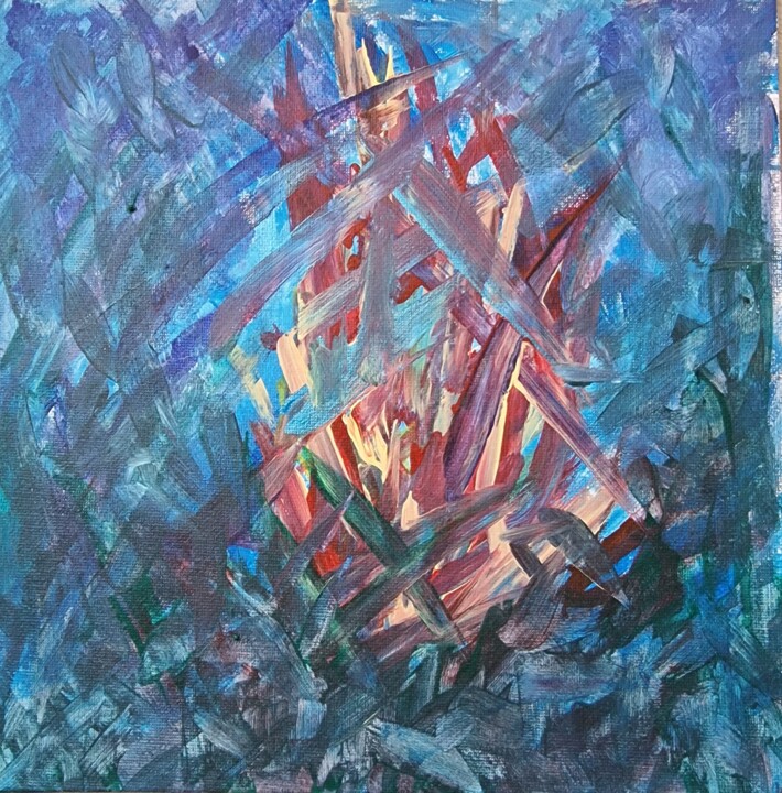 Painting titled "unmögliches Lagerfe…" by Stefan Frische, Original Artwork, Acrylic