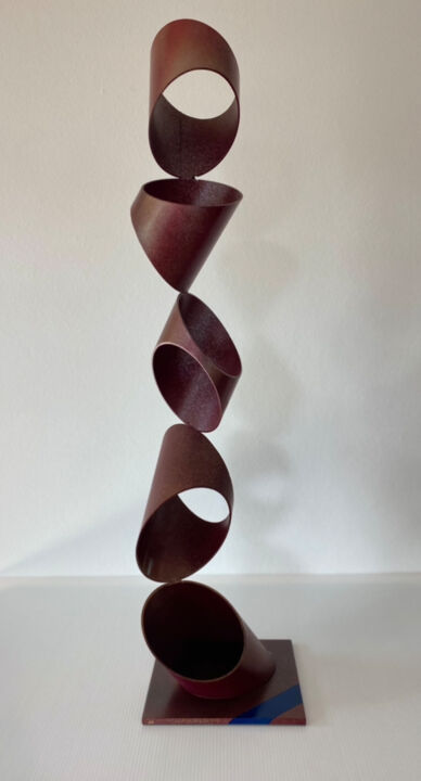 Sculpture intitulée "Oval Tower" par Stefan Heinz, Œuvre d'art originale, Métaux