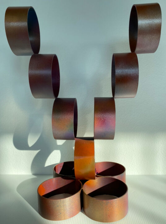 Sculpture intitulée "V Tower" par Stefan Heinz, Œuvre d'art originale, Métaux