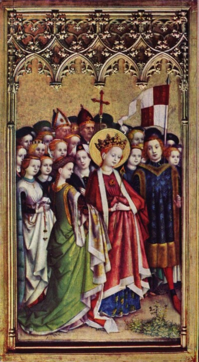 Peinture intitulée "Sainte Ursule et sa…" par Stefan Lochner, Œuvre d'art originale, Huile