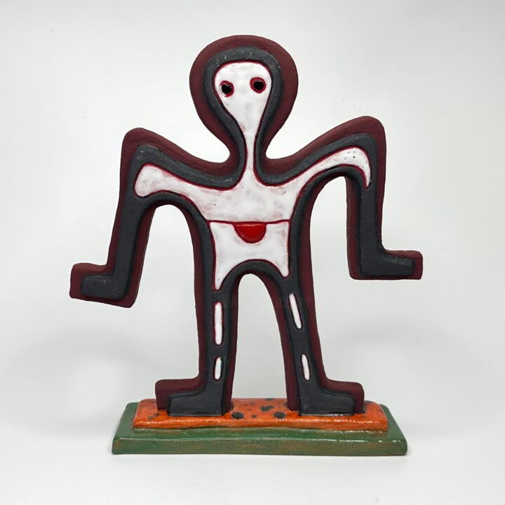 Sculpture titled "Cosmic Dude" by Stefan Mager, Original Artwork, Ceramics