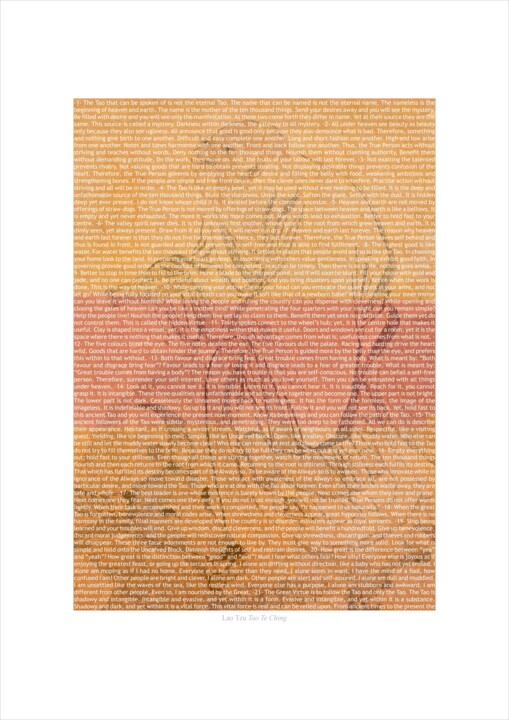 Estampas & grabados titulada "Lao Tzu Tao Te Ching" por Stefan Mager, Obra de arte original, Impresión digital