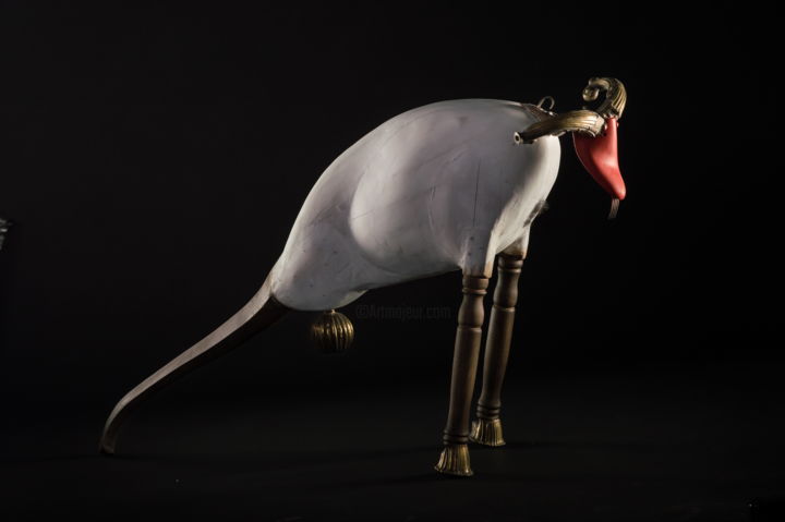 Sculpture intitulée "the goat" par Stefan Neacsu, Œuvre d'art originale, Techniques mixtes