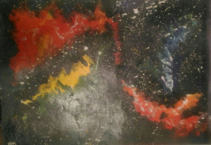 Malerei mit dem Titel "space" von Stefan Ortego, Original-Kunstwerk, Öl