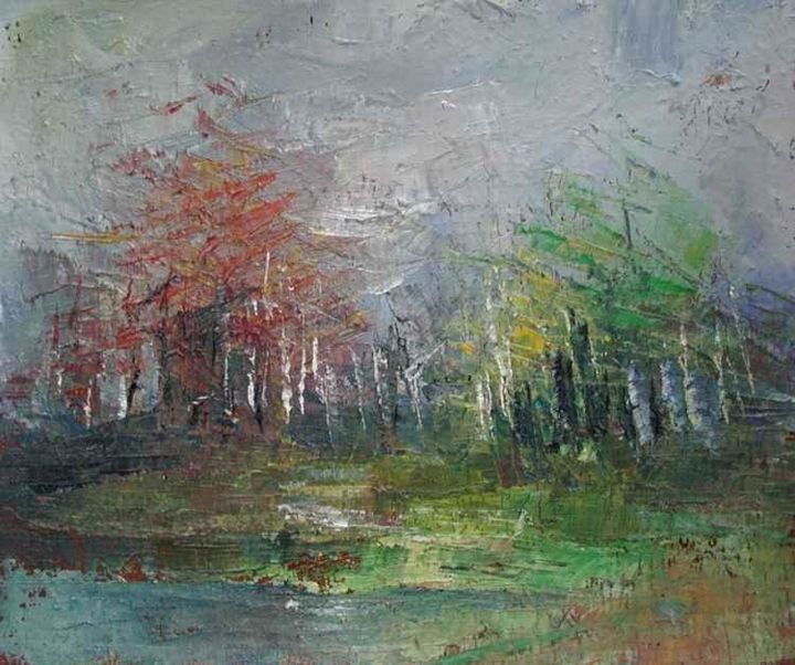 Картина под названием "landscape" - Marmureanu Stefana, Подлинное произведение искусства