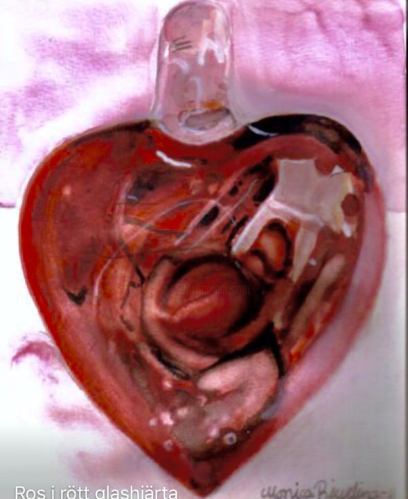 Painting titled "Heart of Glass" by Monica Bjurling, Original Artwork