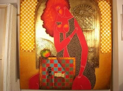 Painting titled "Woman" by Stefan Gergiev, Original Art,