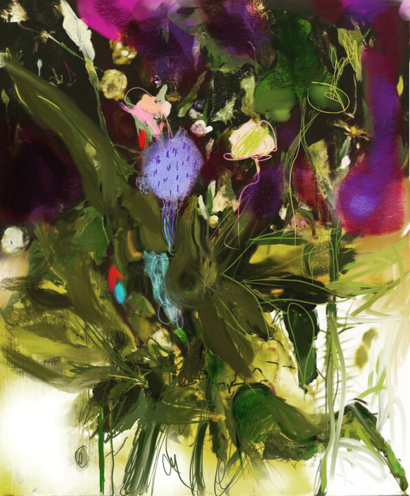Digital Arts titled "Flowers" by Stefania Carrozzini, Original Artwork, Digital Painting