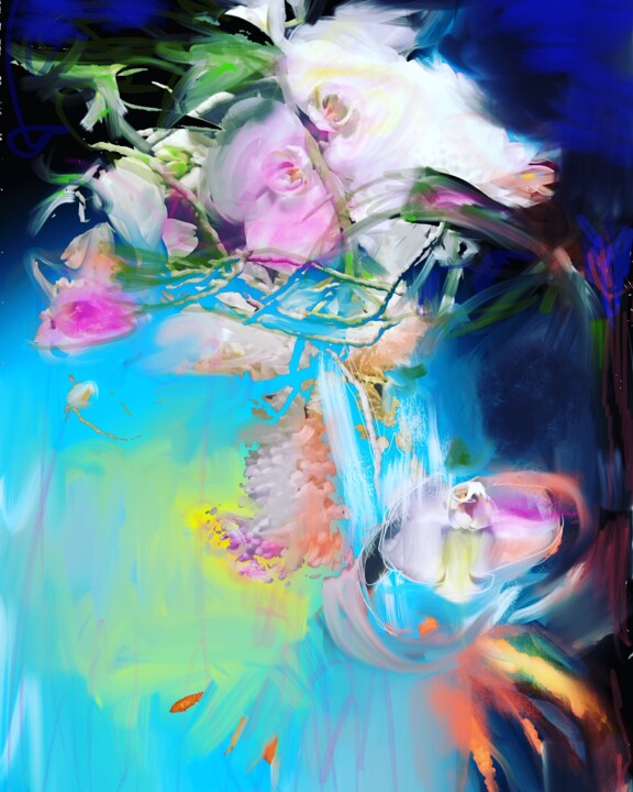 Digital Arts titled "Flow of Life" by Stefania Carrozzini, Original Artwork, Digital Painting