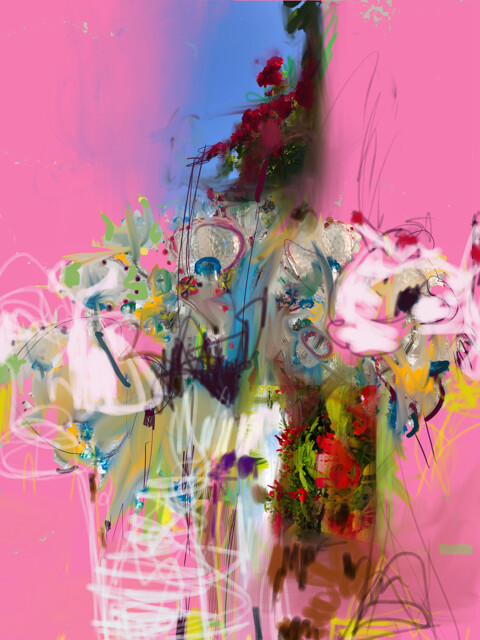 Digital Arts titled "even flowers dream" by Stefania Carrozzini, Original Artwork, Digital Painting