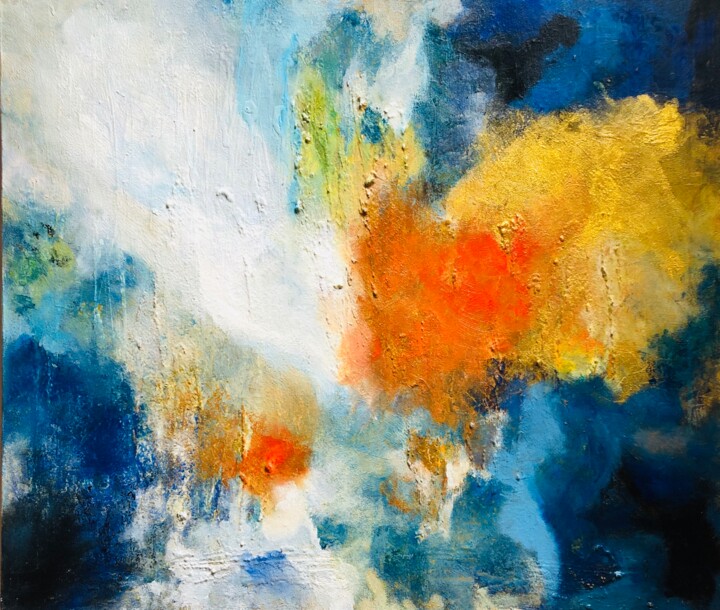 Painting titled "Sternenexplosion" by Stefania Ducaruge-Popia, Original Artwork, Acrylic