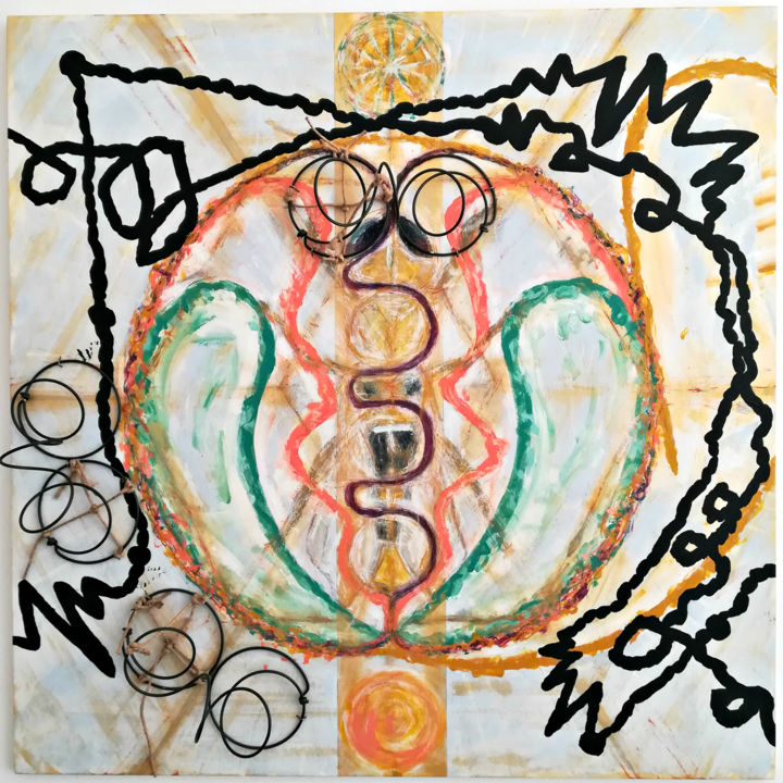 Painting titled "Tilt - La danza nera" by Stefania Zini, Original Art, Acrylic