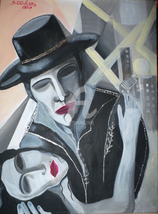 Painting titled "BESAME" by Stefania Colizzi, Original Artwork, Oil