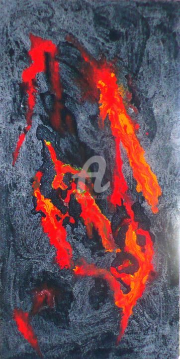 Painting titled "Magma" by Stefania Colizzi, Original Artwork, Other