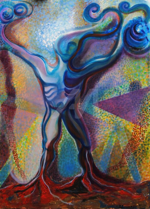 Pittura intitolato "il-fauno-titanico.j…" da Stefania Colizzi, Opera d'arte originale, Altro