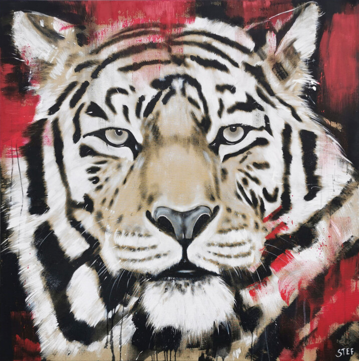 Peinture intitulée "BIG CAT - TIGER #10" par Stefanie Rogge, Œuvre d'art originale, Acrylique