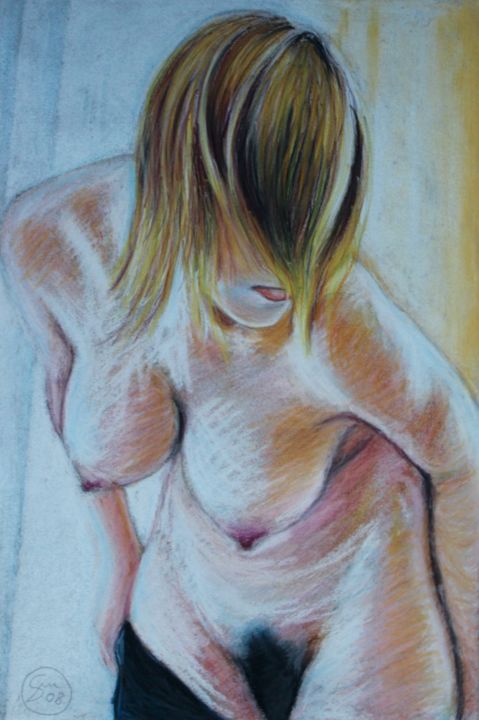 Pittura intitolato "Nudo 3" da Stefano Di Marco, Opera d'arte originale, Pastello