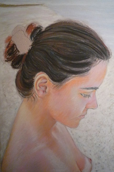 Painting titled "Elena" by Stefano Di Marco, Original Artwork, Pastel