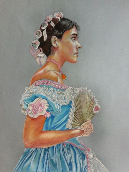 Malerei mit dem Titel "Costanza 2" von Stefano Di Marco, Original-Kunstwerk, Pastell