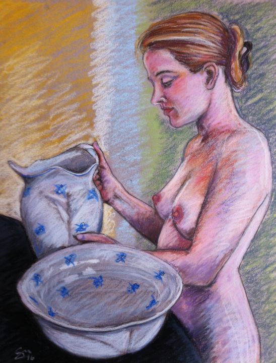 Pittura intitolato "La modella di Degas…" da Stefano Di Marco, Opera d'arte originale, Pastello
