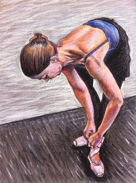 Schilderij getiteld "Ballerina 3" door Stefano Di Marco, Origineel Kunstwerk, Pastel