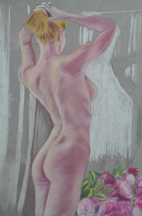 Painting titled "Nudo 8" by Stefano Di Marco, Original Artwork, Pastel