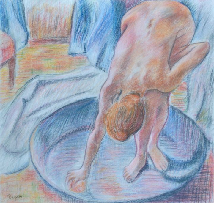Pintura titulada "Studio su Degas 2" por Stefano Di Marco, Obra de arte original, Pastel