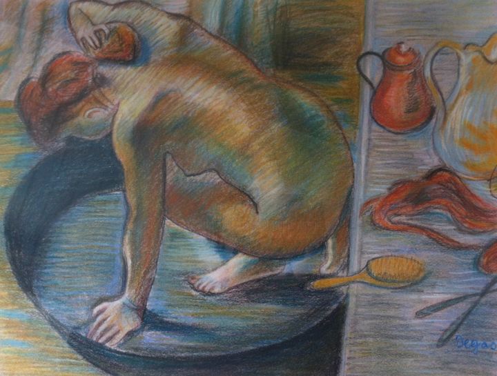 Pintura titulada "Studio su Degas 3" por Stefano Di Marco, Obra de arte original, Pastel