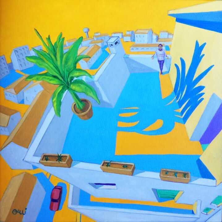 Malarstwo zatytułowany „La casa del banano…” autorstwa Stefano Galli, Oryginalna praca, Akryl