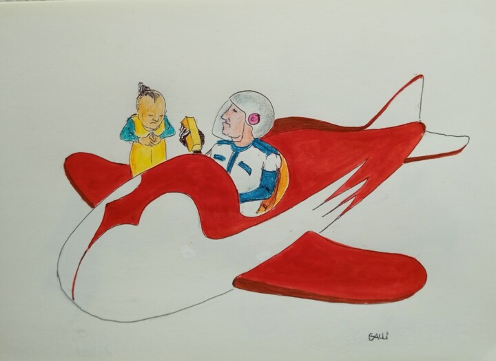 Dibujo titulada "Tequeelcheifo" por Stefano Galli, Obra de arte original, Pastel