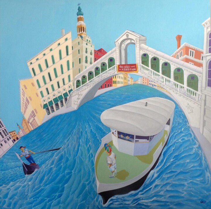 Pittura intitolato "Veduta di Venezia" da Stefano Galli, Opera d'arte originale, Acrilico