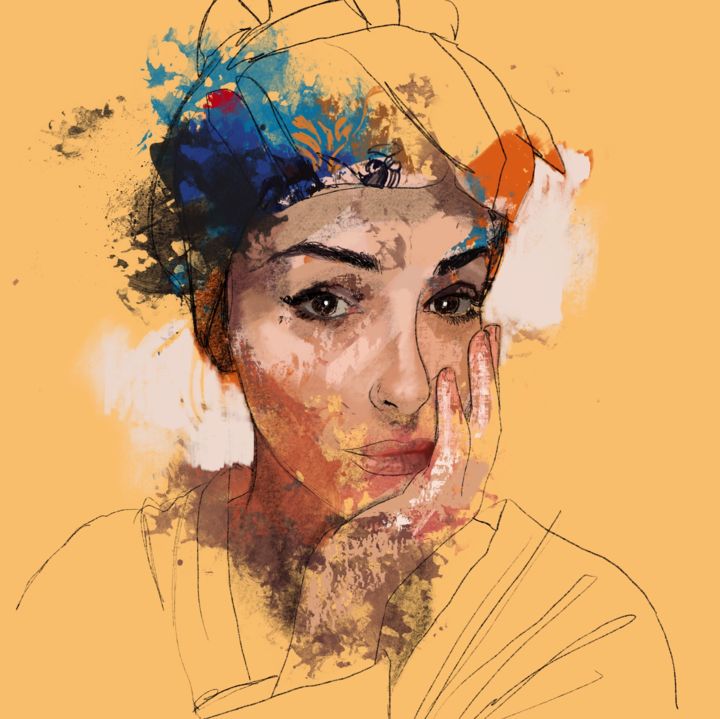 Arts numériques intitulée "Sabrina | One hour…" par Stefano Marvulli, Œuvre d'art originale, Peinture numérique