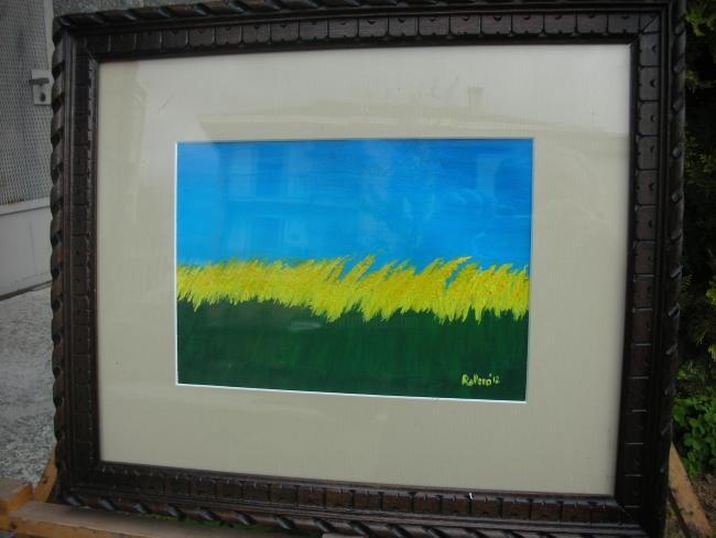 Pittura intitolato "Campo di grano" da Stefano Rollero, Opera d'arte originale, Olio