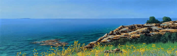 Painting titled "Marina pointview -…" by Stefano Urzi, Original Artwork, Oil Mounted on Wood Stretcher frame