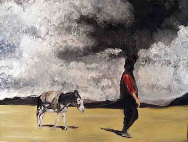 Painting titled "Alla ricerca di un…" by Stefano Davidson, Original Artwork