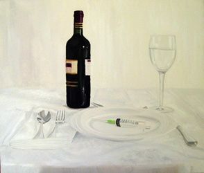 Pittura intitolato "IL PASTO NUDO" da Stefano Davidson, Opera d'arte originale