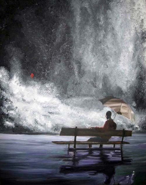 Pintura intitulada "L'aquilone" por Stefano Davidson, Obras de arte originais