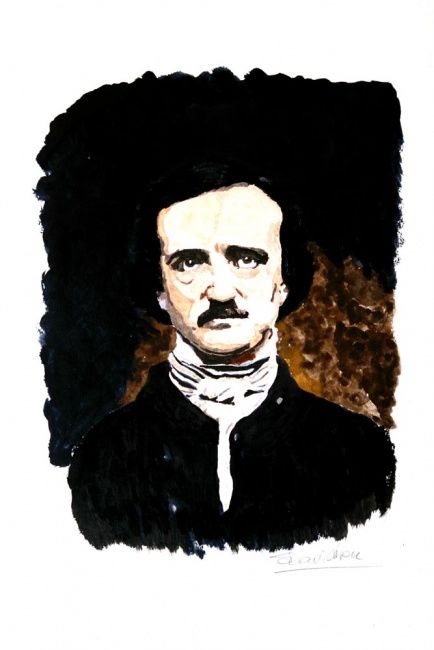 Painting titled "Edgar Allan Poe" by Stefano Davidson, Original Artwork