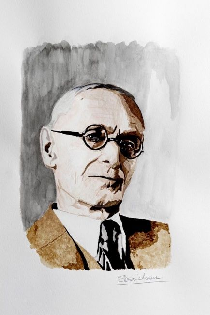 Peinture intitulée "Hermann Hesse (II)" par Stefano Davidson, Œuvre d'art originale