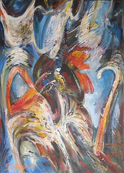 Картина под названием "Threshold of a Dream" - Stefano Popovski, Подлинное произведение искусства, Масло
