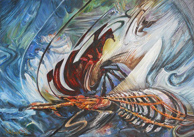 The Lost Ship IV - Painting, 70x50 cm ©2012 by Stefano Popovski -
Abstract Art, abstract shipwreck