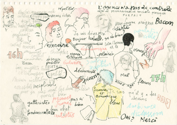 Dessin intitulée "l'Agence de Notatio…" par Stefano Zago, Œuvre d'art originale, Stylo gel