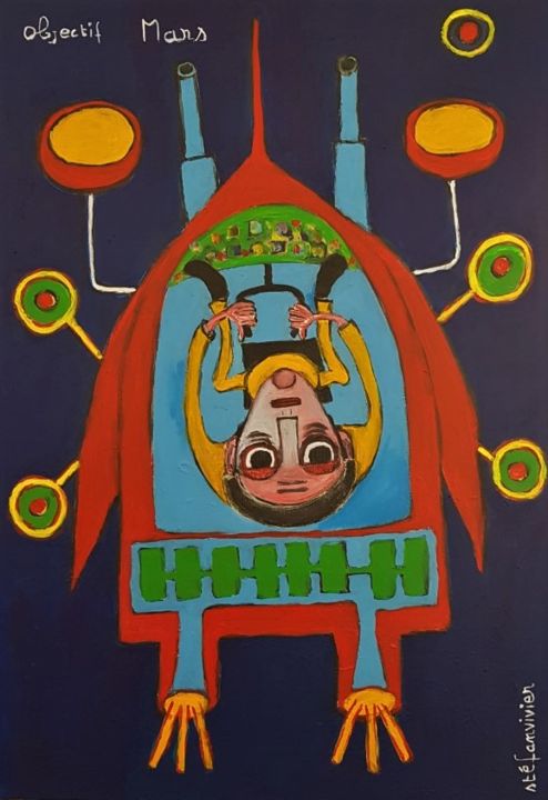 Painting titled "" objectif Mars "" by Stéfanvivier, Original Artwork, Acrylic